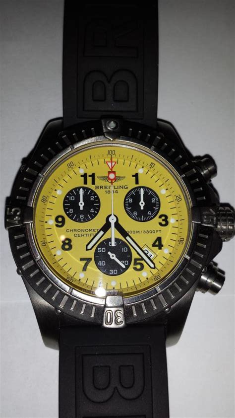 yellow face breitling watches